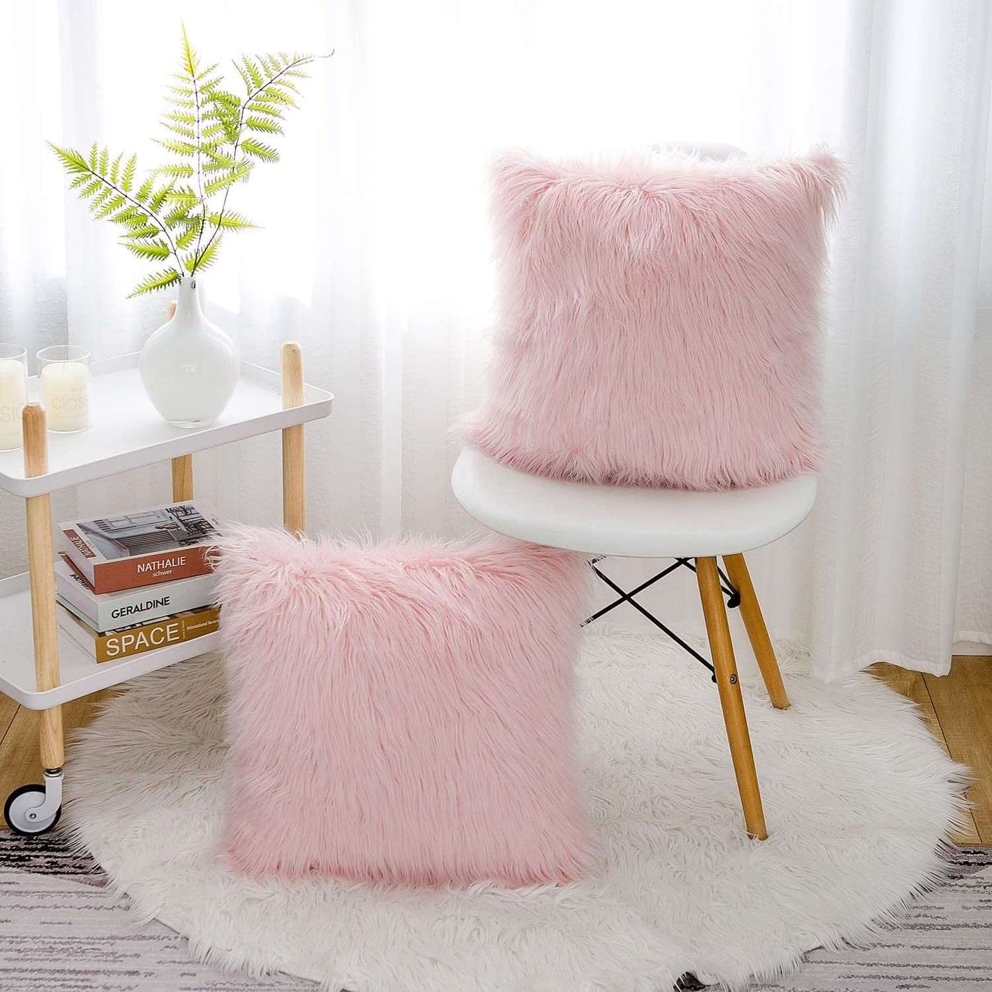 Set of 2 Fluffy Pillow Covers