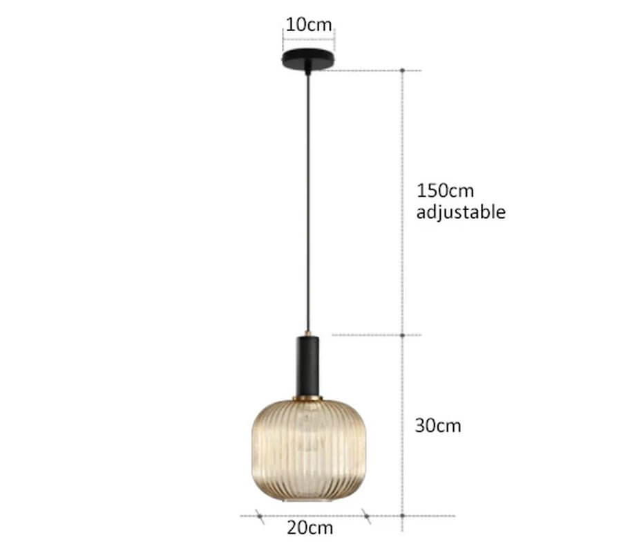 Vintage - Inspired Colorful Glass Pendant Lamp