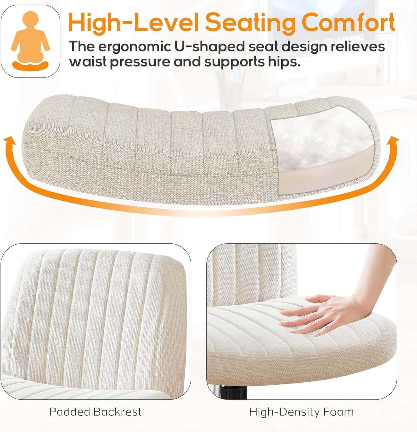 Wide Seat Cross-Legged Chair
