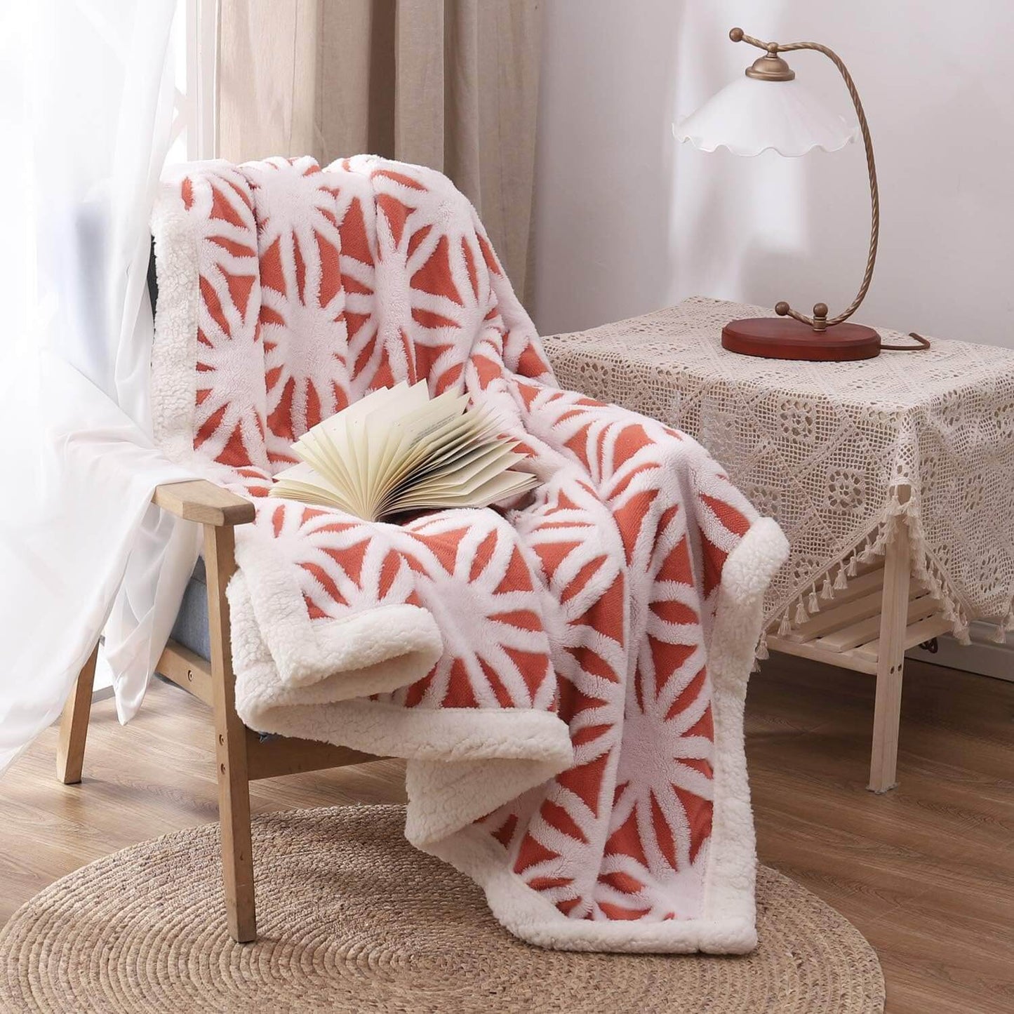 Soft Sherpa Fleece Throw Blanket