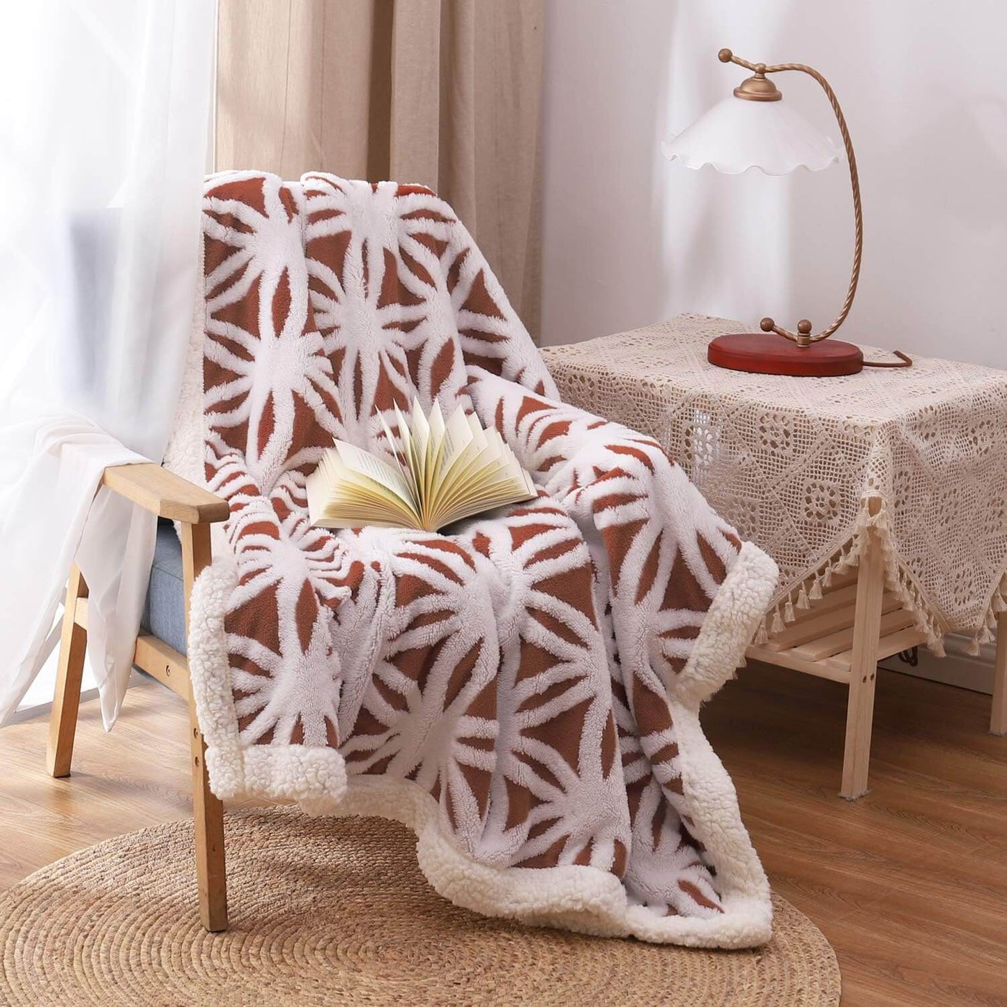 Soft Sherpa Fleece Throw Blanket