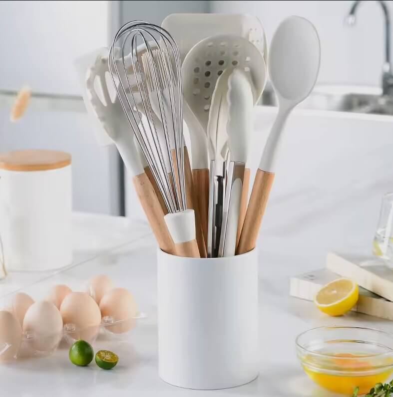 11 - Piece Silicone Kitchen Utensil Set with Holder