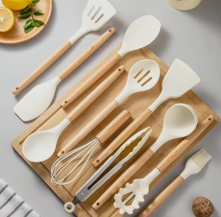 11 - Piece Silicone Kitchen Utensil Set with Holder