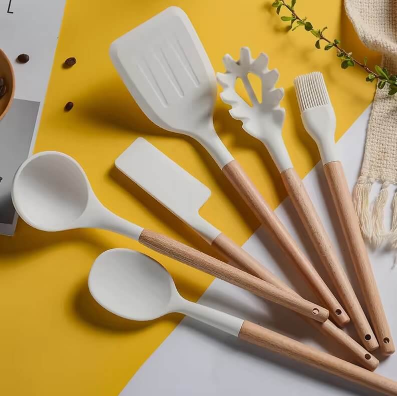 11 - Piece Silicone Kitchen Utensil Set with Holder
