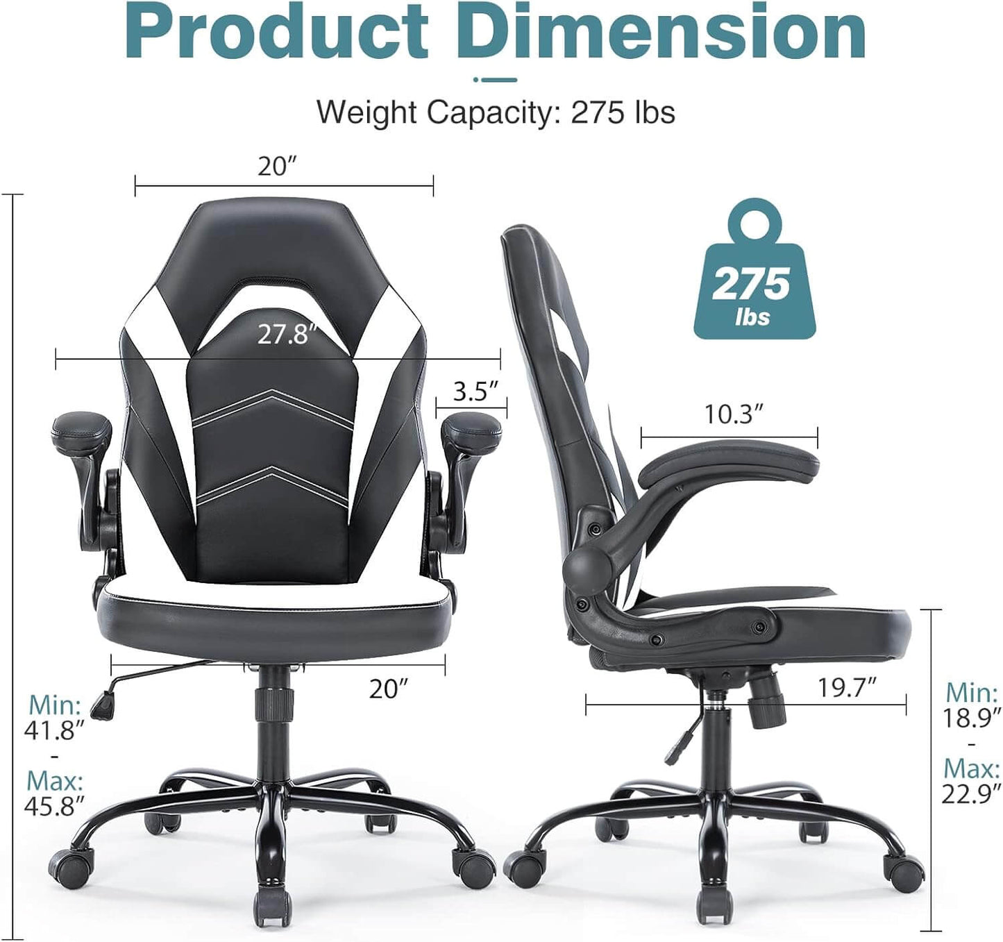 Swivel Desk Chair with Flip - Up Armrests