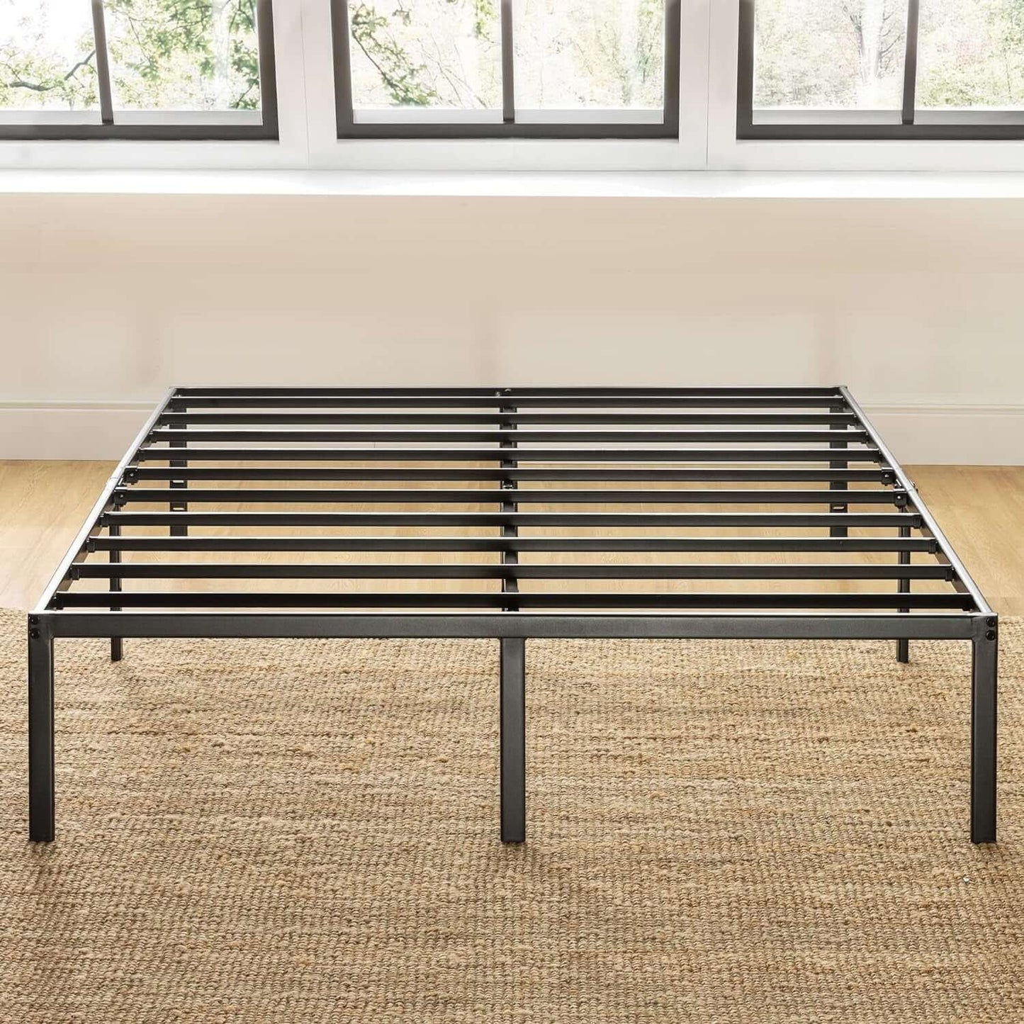 Sturdy Metal Platform Bed with Heavy - Duty Steel Slats