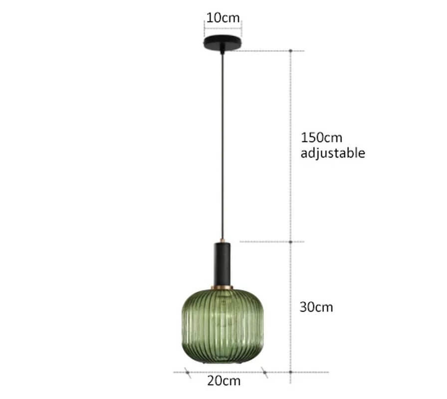 Vintage - Inspired Colorful Glass Pendant Lamp