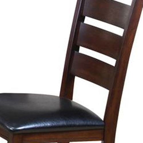 Black and Espresso Side Chairs Set of 2, 40 Inch Tall Back