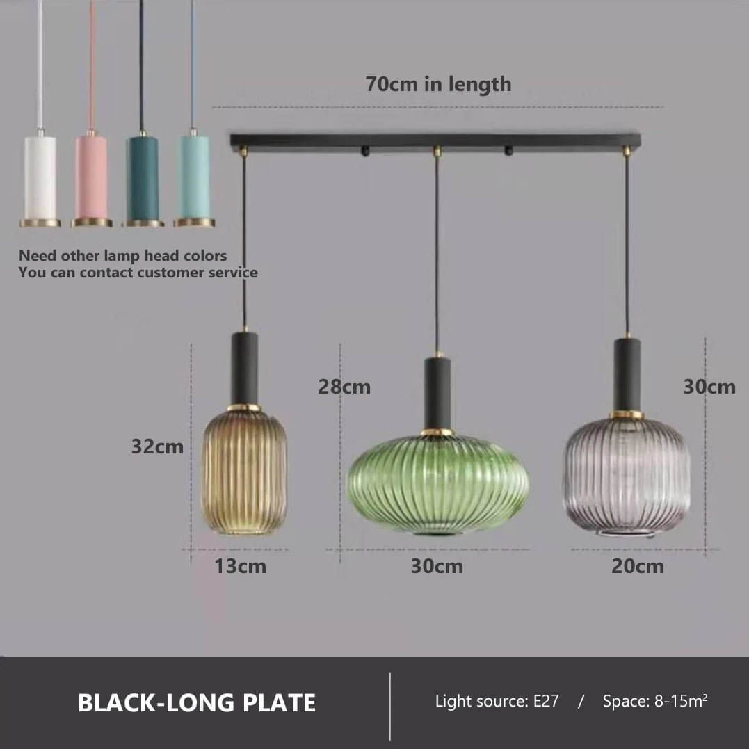 Vintage - Inspired Colorful Glass Pendant Lamp