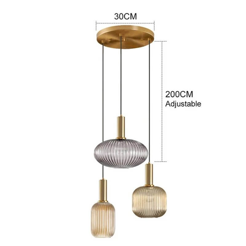 Vintage - Inspired Colorful Glass Pendant Lamp