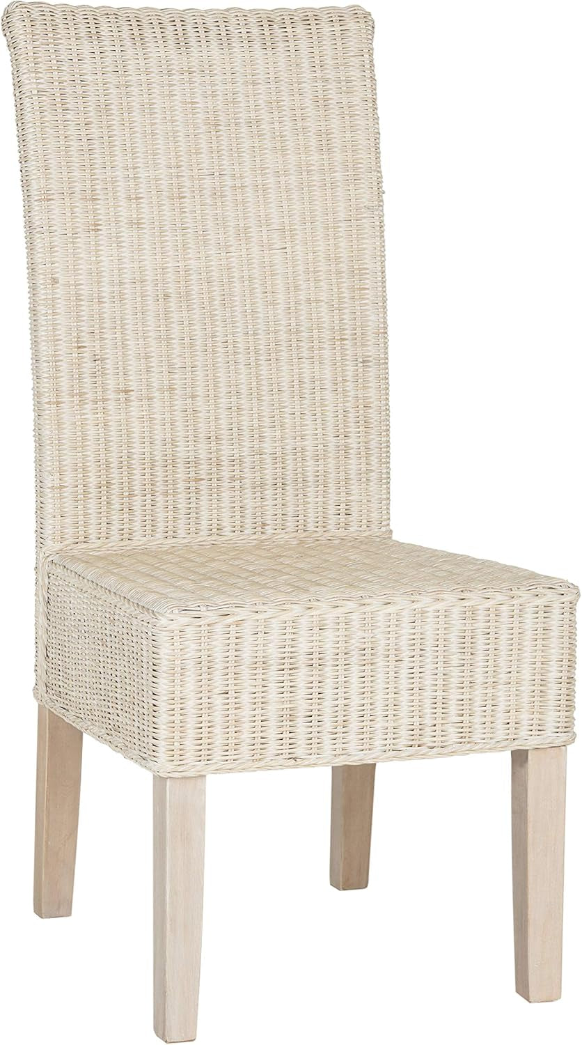 Wicker Rattan Dining Chair 18 Inch in Grey Woven Finish