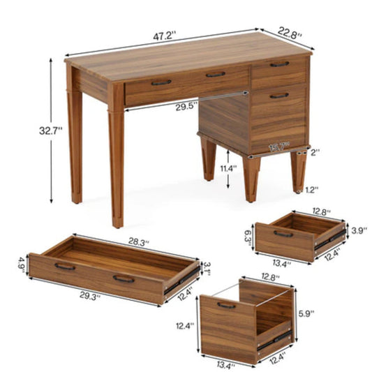 Elite Walnut Executive Writing Desk