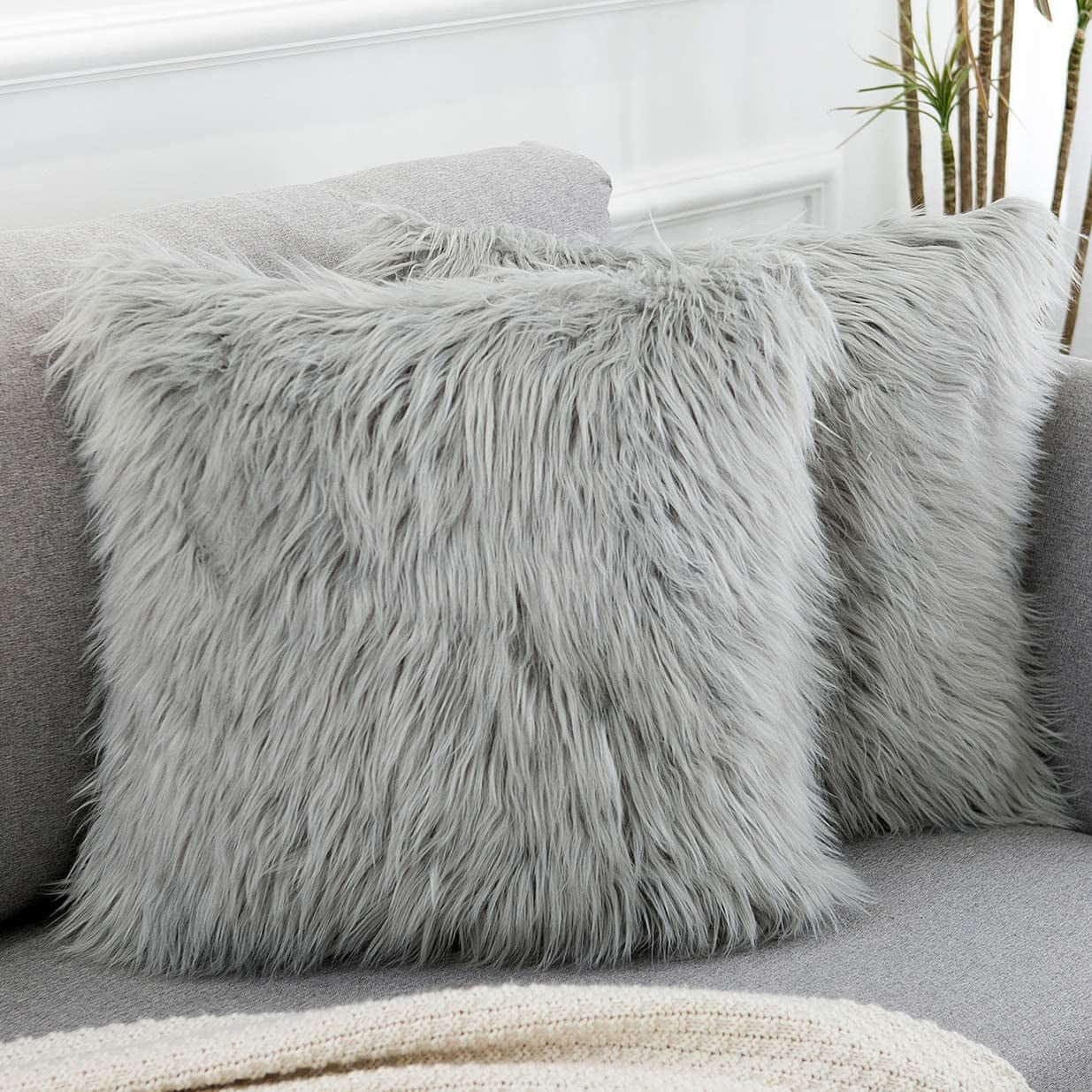 Set of 2 Fluffy Pillow Covers