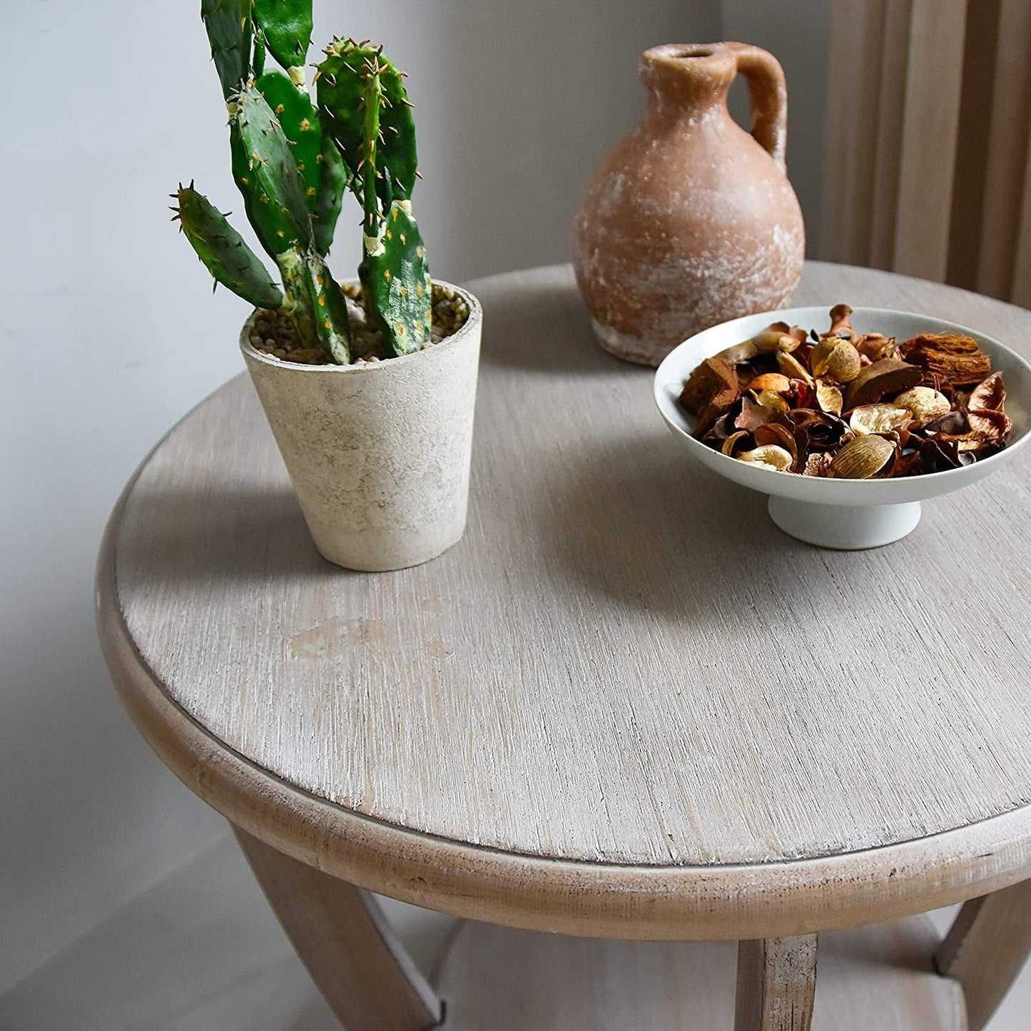 Coffee Table End Table With Storage Shelf For Rustic Charm