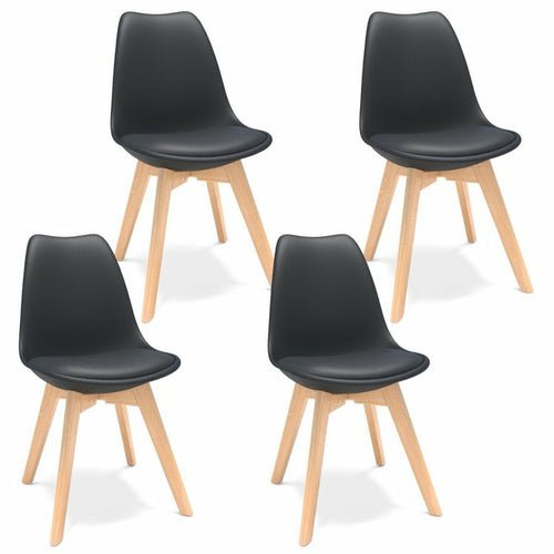 Stylish Black Mid-Century Modern Dining Chair Set (4 Pcs) - Perfect for Your Dining Room