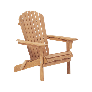 Two wooden Adirondack chairs on a white background