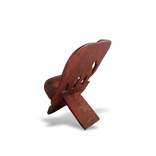 Wooden Quran stand on a white background