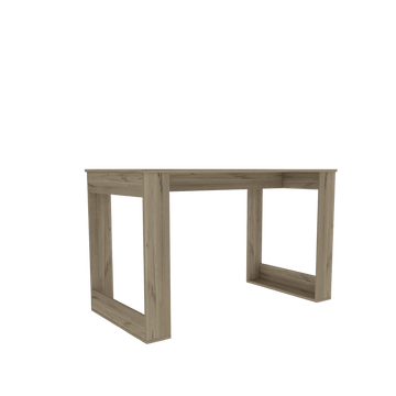 Wooden desk on a white background