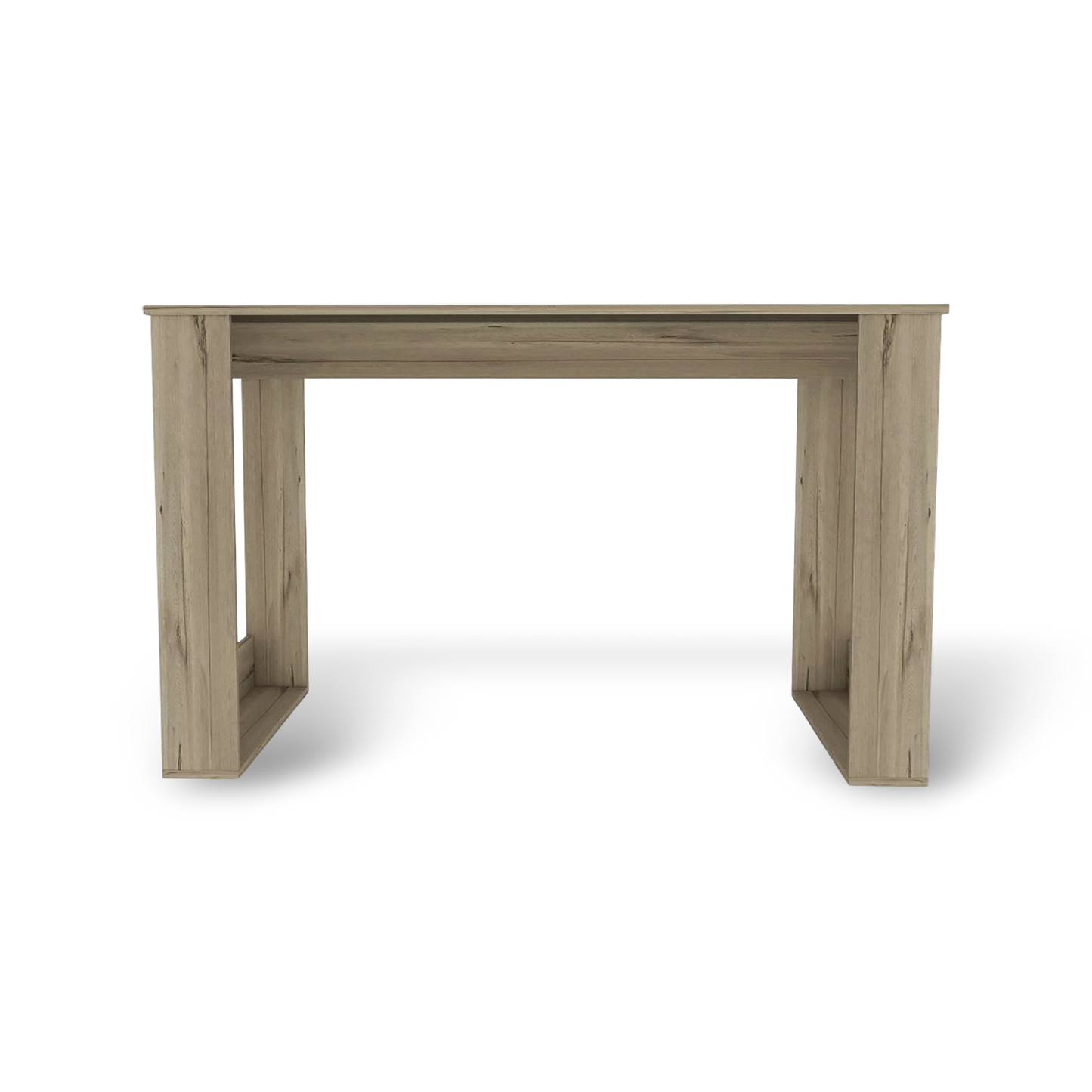 Wooden desk on a white background
