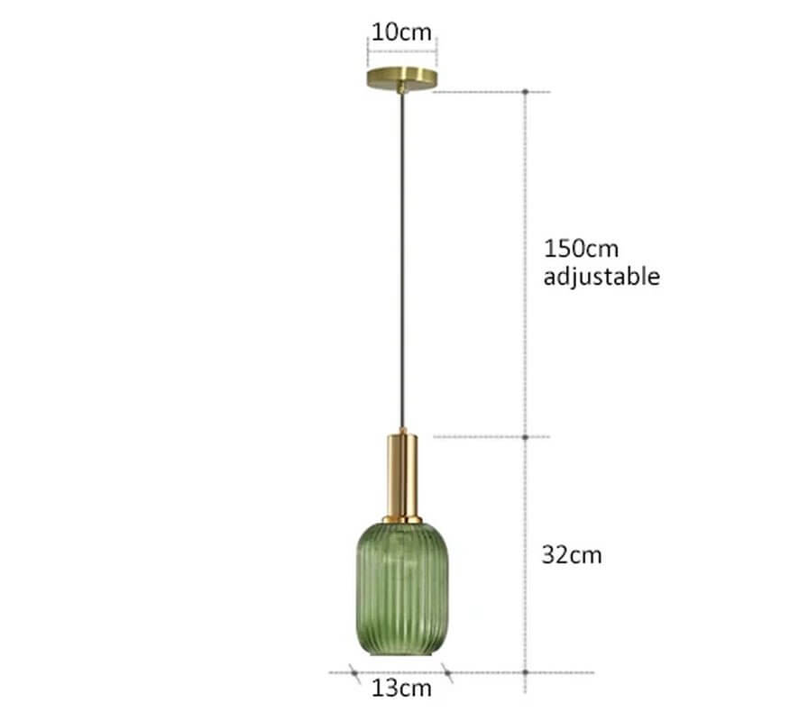 Vintage - Inspired Colorful Glass Pendant Lamp