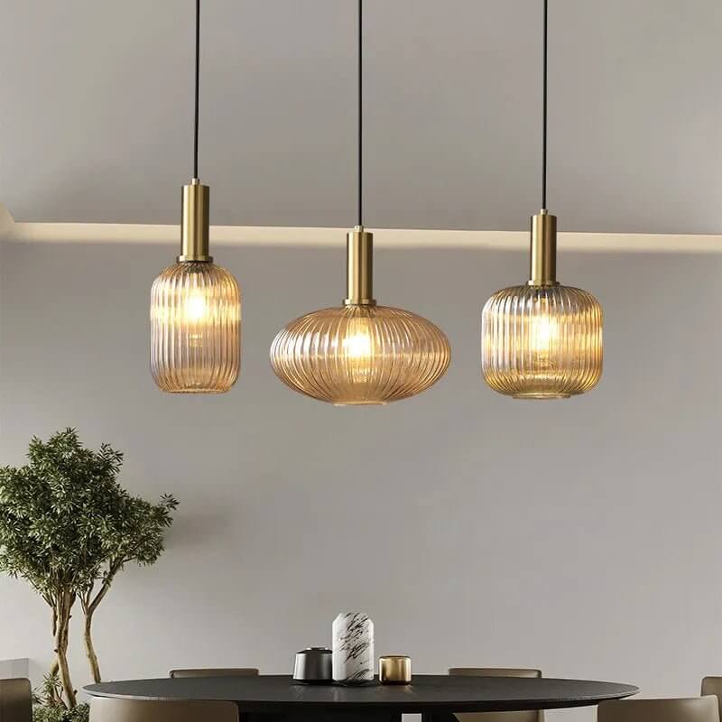 Vintage - Inspired Colorful Glass Pendant Lamp
