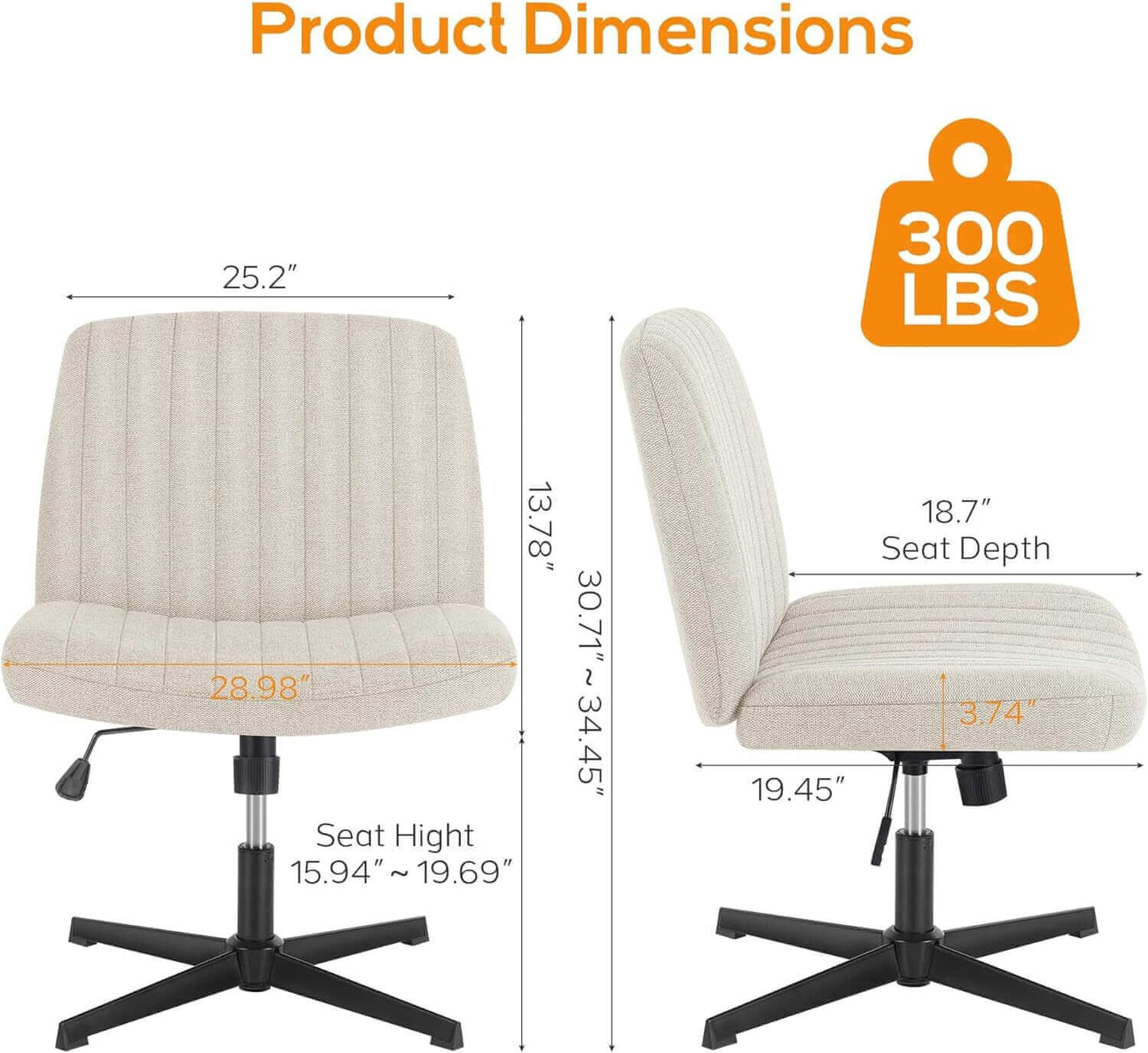 Wide Seat Cross-Legged Chair