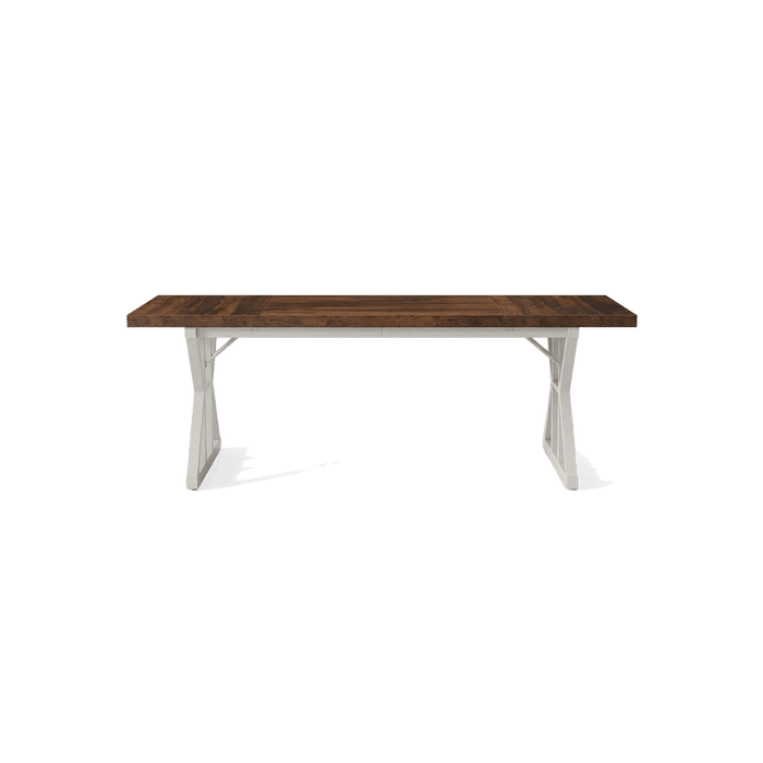 Brown and White Desk, 70.8-Inch Executive, White Trestle