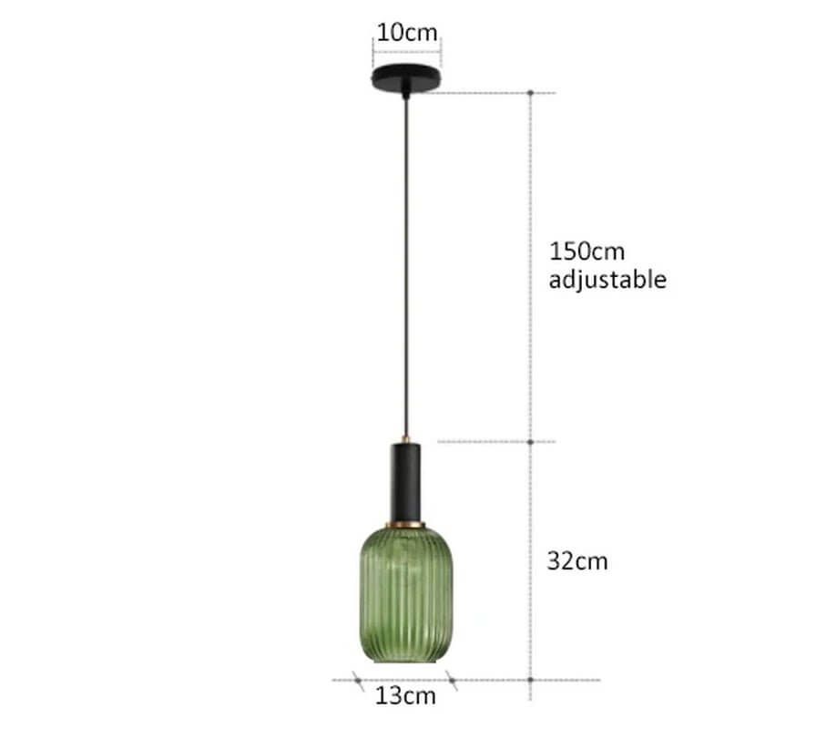 Vintage - Inspired Colorful Glass Pendant Lamp