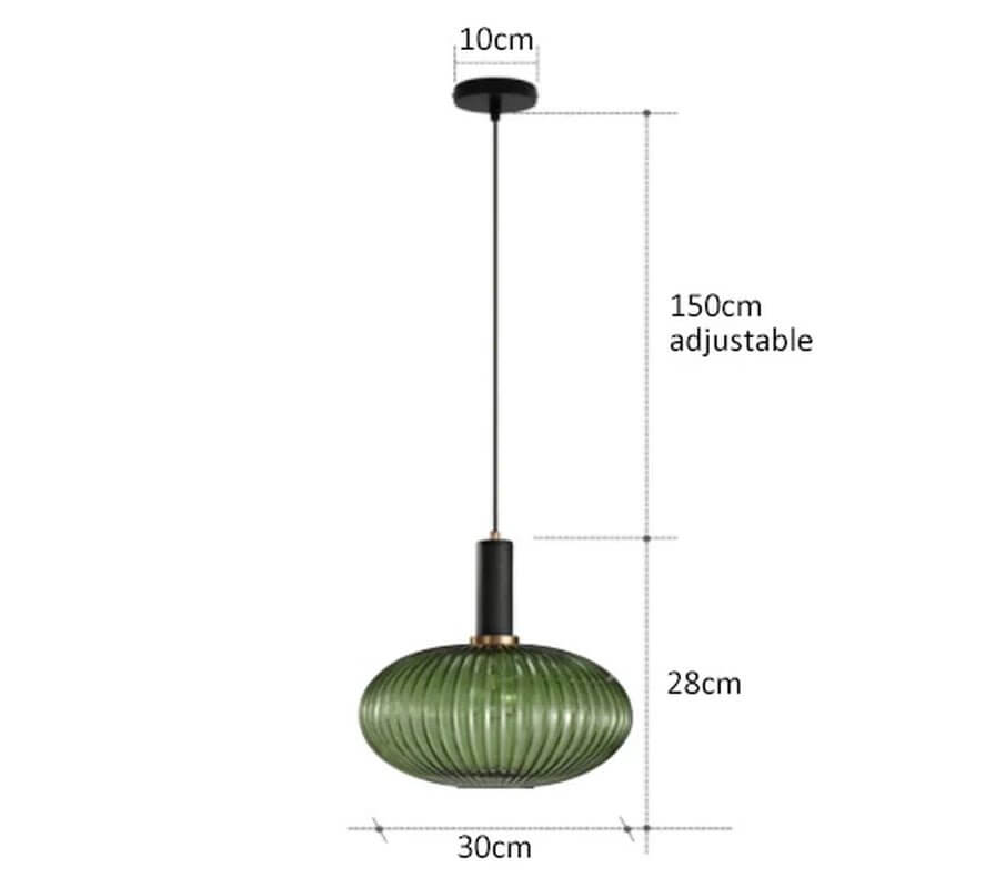 Vintage - Inspired Colorful Glass Pendant Lamp