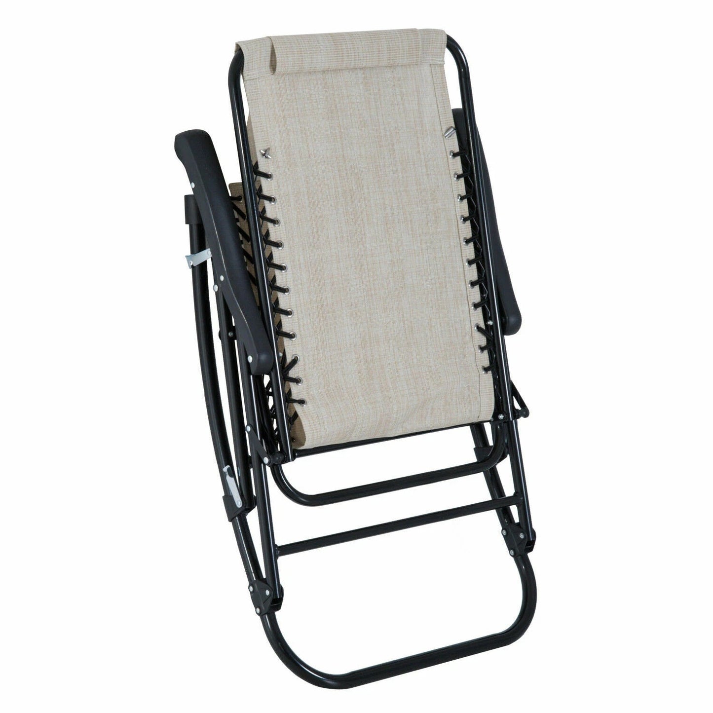 Cream White Rocking Chair Set With Folding Design