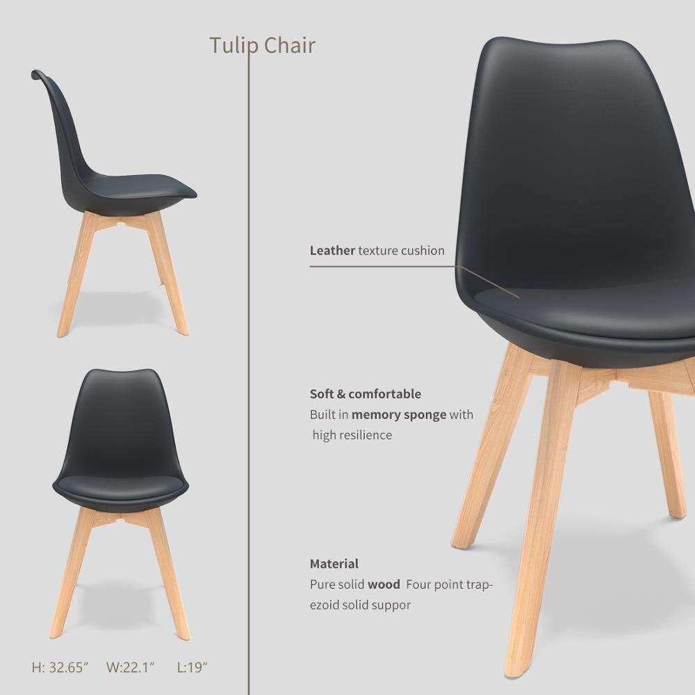 Sleek Black Plastic Dining Chairs (Set of 4)