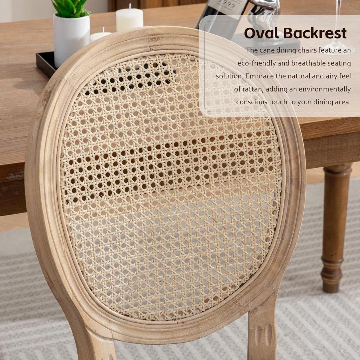 dining chair rattan details (feature callout)