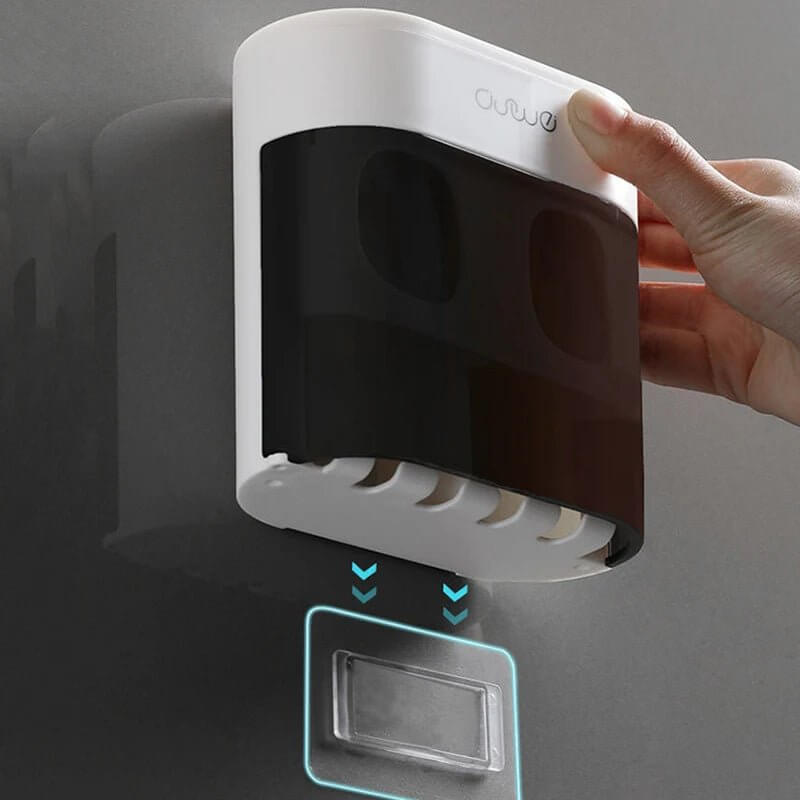 Magnetic Wall - Mounted Toothbrush Holder with Automatic Toothpaste Dispenser