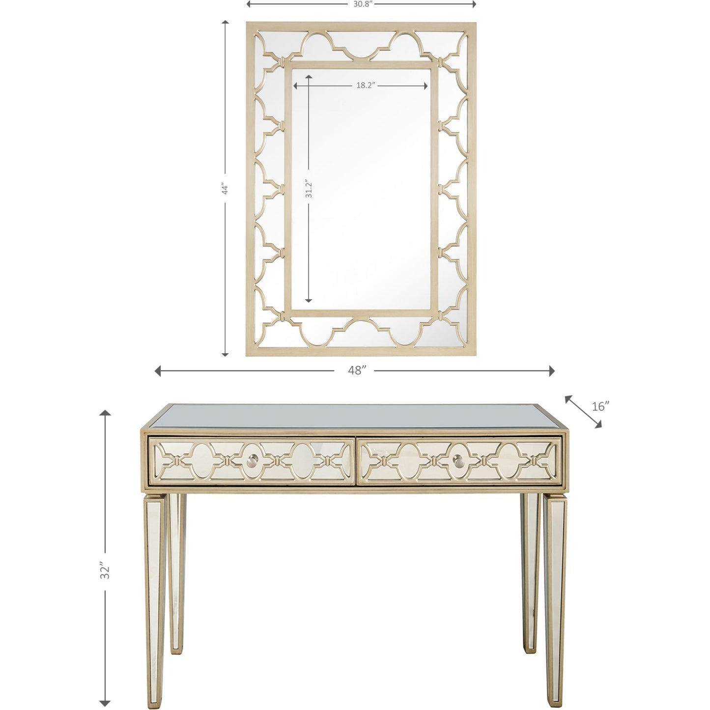 Elegant Dresser And Mirror With Eye-Catching Design Drawers size