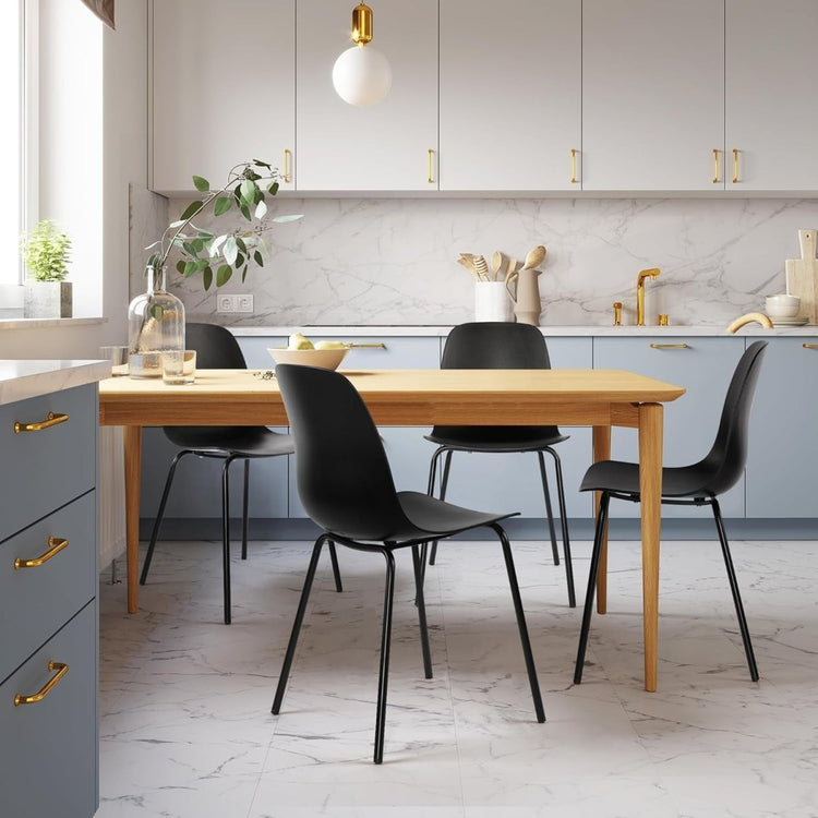 Elegant Luxury Dining Room Chairs - Matte Black