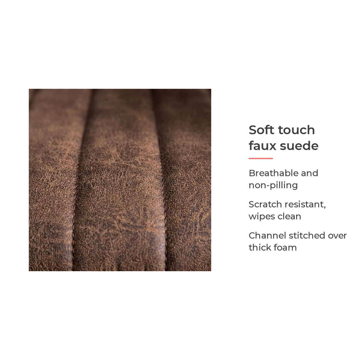 Office chair faux suede card (feature callout)