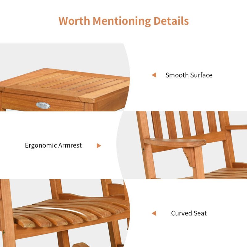 Eucalyptus wood Rocking Chairs Set