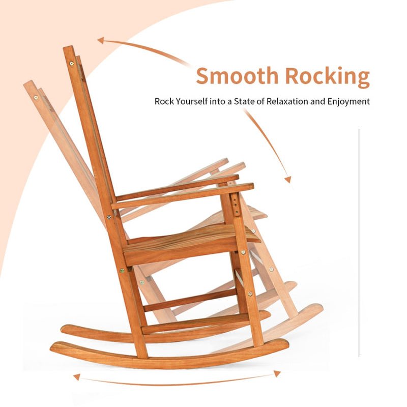 Eucalyptus Rocking Chairs Set With Coffee Table