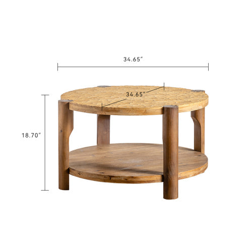 Round solid wood coffee table dimensions
