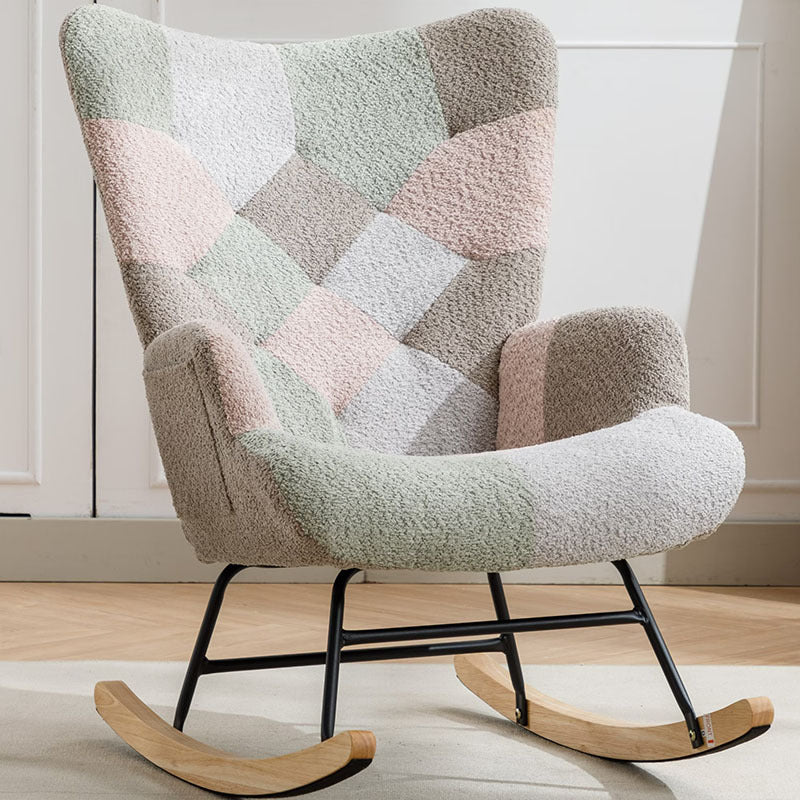 Macaron Patchwork Swivel Rocker Outdoor Chairs