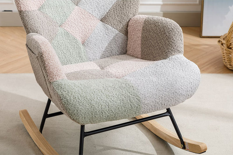 Macaron Patchwork Swivel Rocker Outdoor Chairs