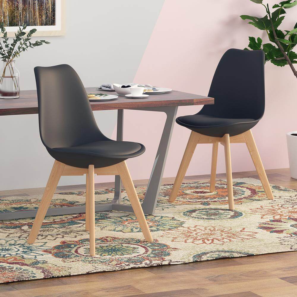 Modern mid century style dining chairs Shell: Sleek & Easy.