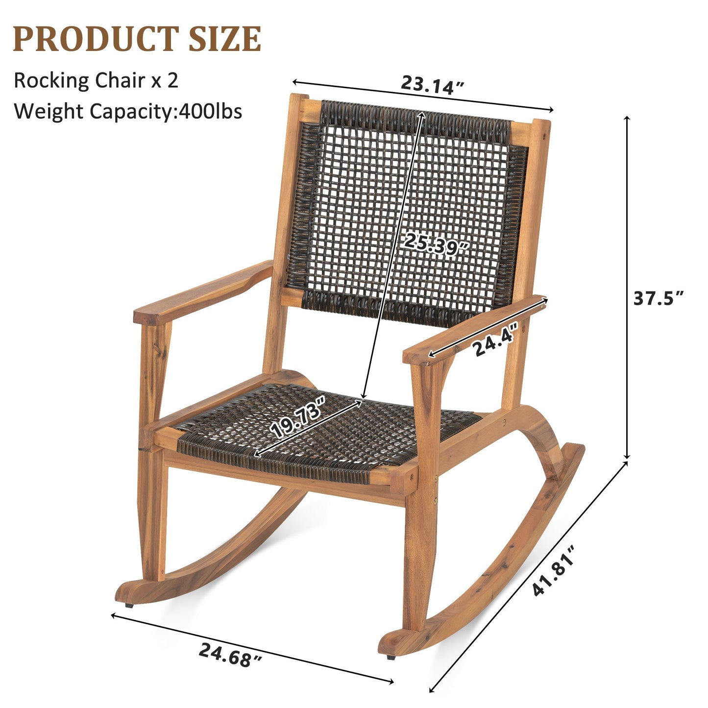 Rocking Chair Set of 2 Made size