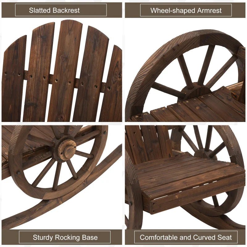 Discover the Charm of the Outsunny Adirondack Wooden Chair With Rocking Base for Relaxation