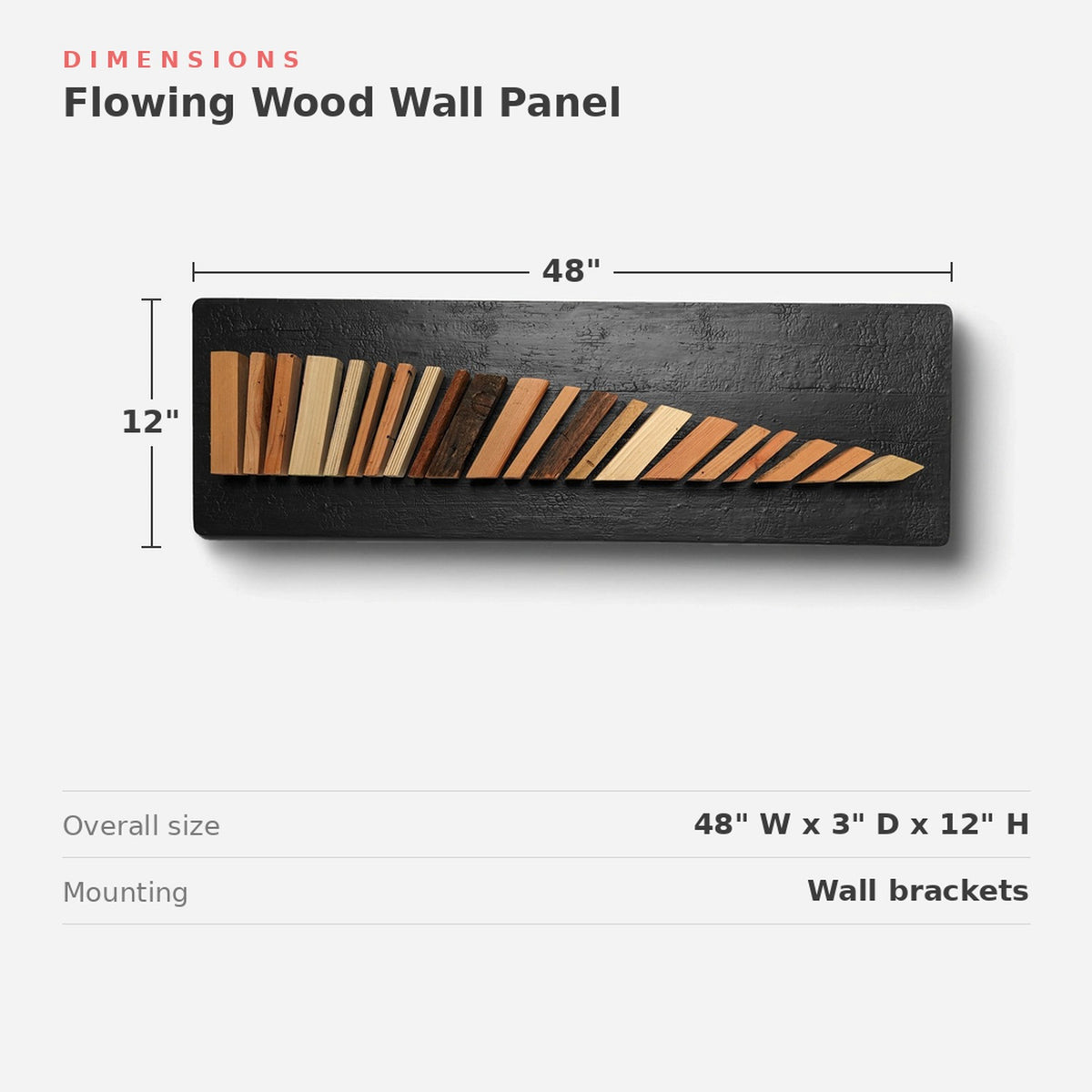 Flowing Wood Wall Art, Handmade Floating Panel for Bedrooms