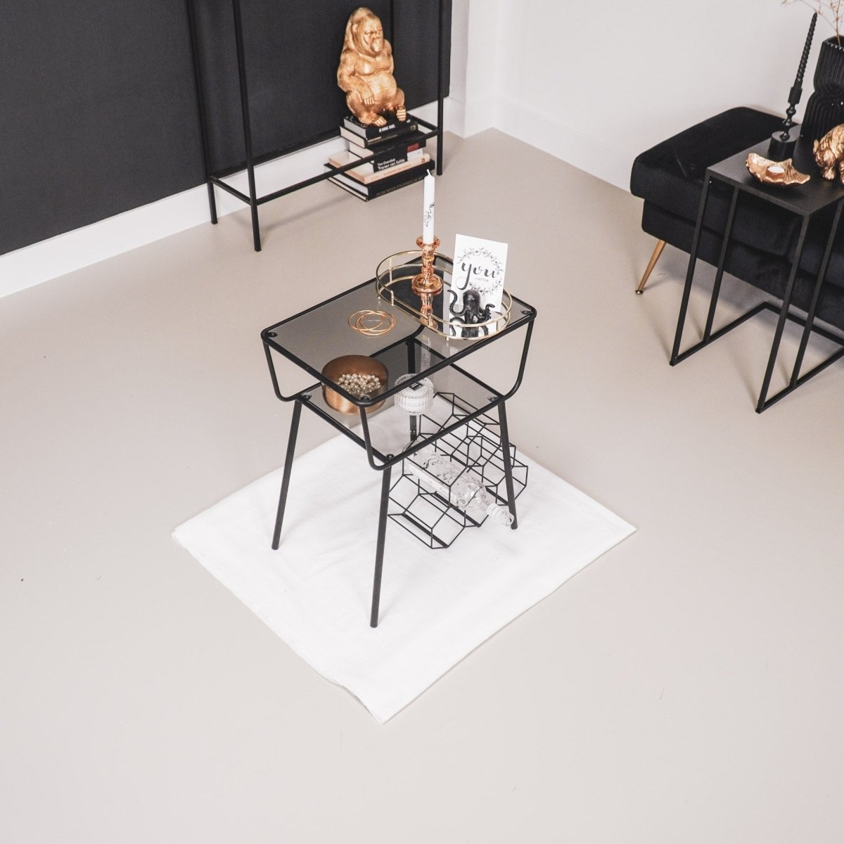 glass side table modern