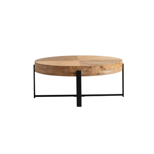 Vintage Wood Coffee Table Splicing Circular Easy Assembly