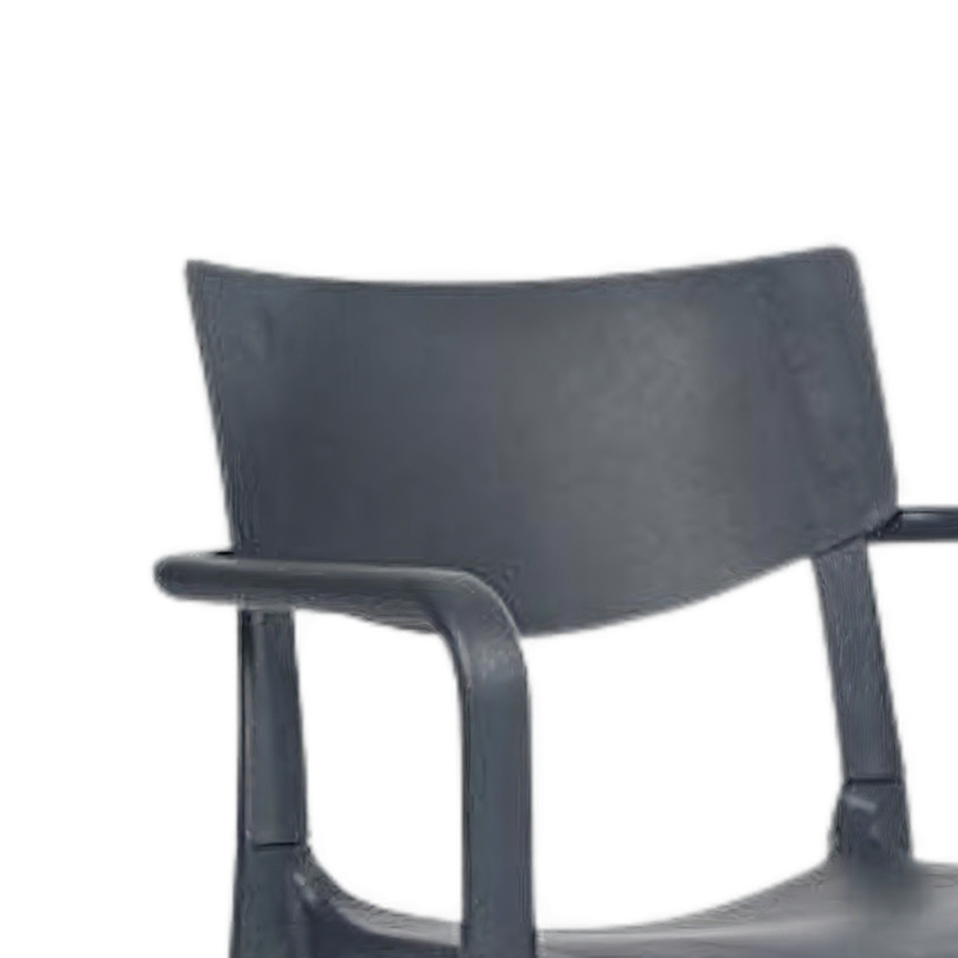 Weatherproof shell backrest and moulded armrest (close-up detail)