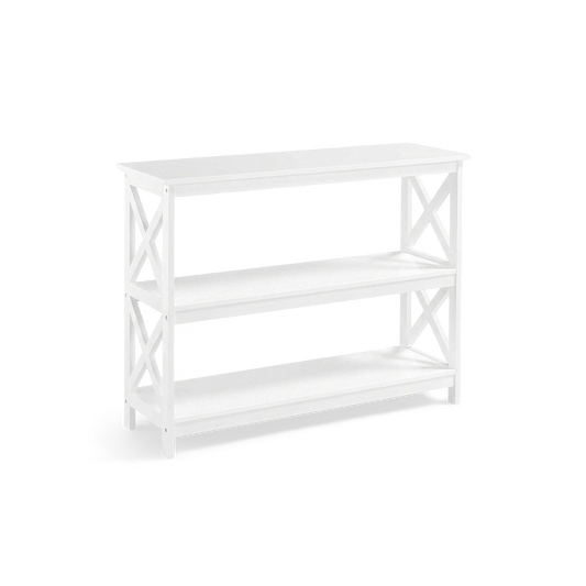 white three tier console table