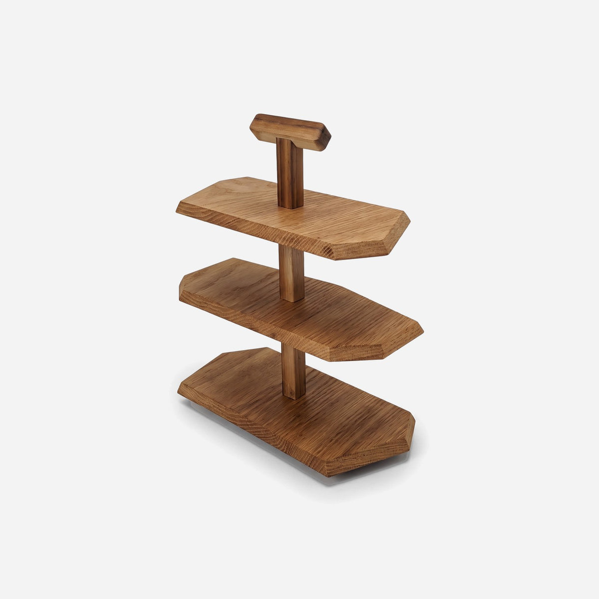 wooden tiered tray stand